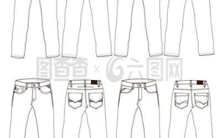 牛仔裤版式图